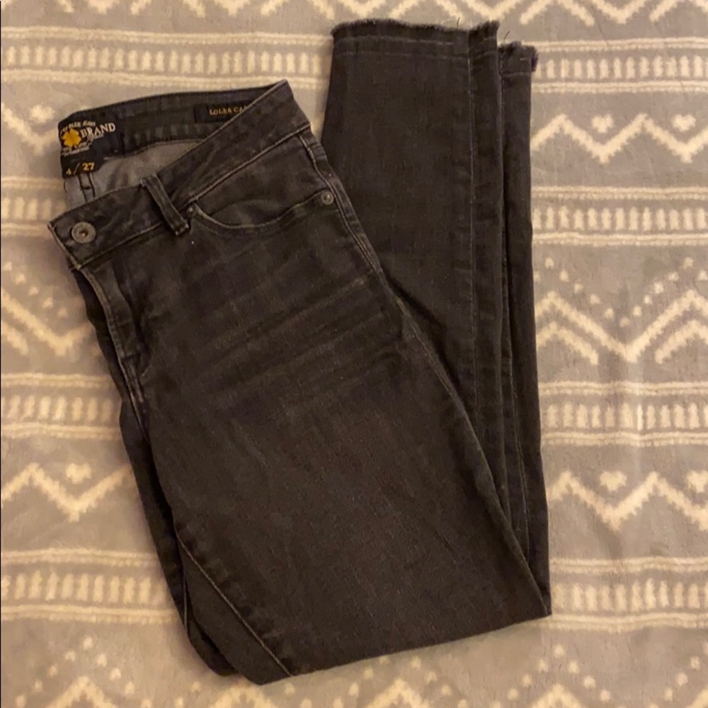 Lucky brand black ripped capris